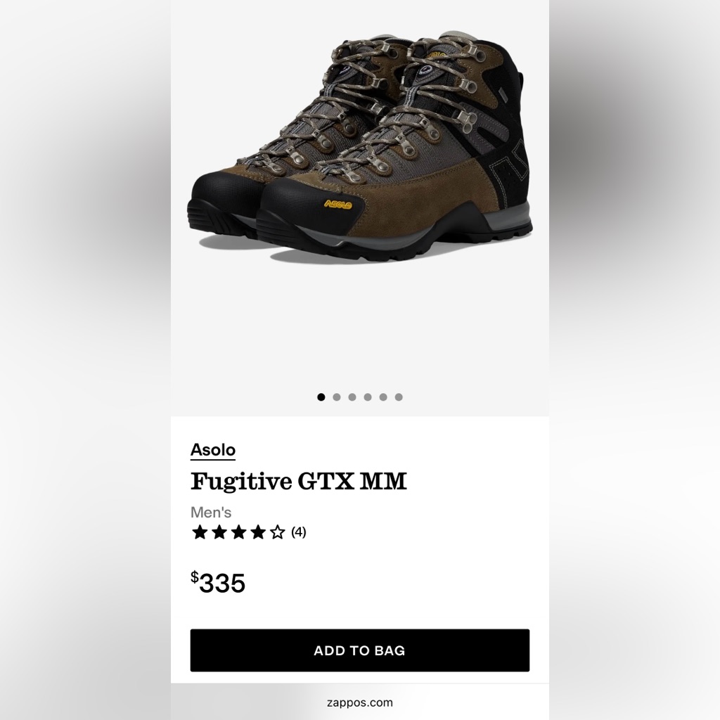 Asolo Fugitive Gtx Mm Men's Brown And Black Hiking Boots - Size 10.5
